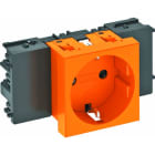 OBO BETTERMANN - Steckdose 0°, 1-fach Schutzkontakt, Connect 45 250V, 10/16A Polycarbonat reinorange RAL 2004