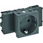 OBO BETTERMANN - Steckdose 0°, 1-fach Schutzkontakt, Connect 45 250V, 10/16A Polycarbonat schwarzgrau RAL 7021