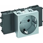 OBO BETTERMANN - Steckdose 0°, 1-fach Schutzkontakt, Connect 45 250V, 10/16A Polycarbonat alu lackiert
