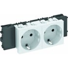 OBO BETTERMANN - Steckdose 0°, 2-fach Schutzkontakt, Connect 45 250V, 10/16A Polycarbonat reinweiß RAL 9010