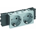 OBO BETTERMANN - Steckdose 0°, 2-fach Schutzkontakt, Connect 45 250V, 10/16A Polycarbonat alu lackiert