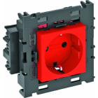 OBO BETTERMANN - Steckdose 0°, 1-fach Schutzkontakt, Connect 80 250V, 10/16A Polycarbonat signalrot RAL 3001
