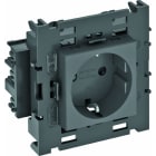 OBO BETTERMANN - Steckdose 0°, 1-fach Schutzkontakt, Connect 80 250V, 10/16A Polycarbonat schwarzgrau RAL 7021