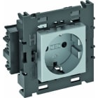 OBO BETTERMANN - Steckdose 0°, 1-fach Schutzkontakt, Connect 80 250V, 10/16A Polycarbonat alu lackiert