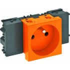 OBO BETTERMANN - Steckdose 0°, 1-fach mit Erdungsstift, Connect 45 250V, 10/16A Polycarbonat reinorange RAL 2004