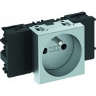 OBO BETTERMANN - Steckdose 0°, 1-fach mit Erdungsstift, Connect 45 250V, 10/16A Polycarbonat alu lackiert