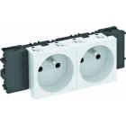 OBO BETTERMANN - Steckdose 0°, 2-fach mit Erdungsstift, Connect 45 250V, 10/16A Polycarbonat reinweiß RAL 9010