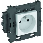 OBO BETTERMANN - Steckdose 0°, 1-fach mit Erdungsstift, Connect 80 250V, 10/16A Polycarbonat reinweiß RAL 9010