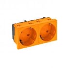 OBO BETTERMANN - Steckdose 33°, 2-fach Schutzkontakt 250V, 10/16A Polycarbonat reinorange RAL 2004