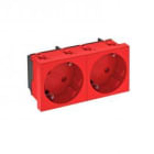 OBO BETTERMANN - Steckdose 33°, 2-fach Schutzkontakt 250V, 10/16A Polycarbonat signalrot RAL 3001