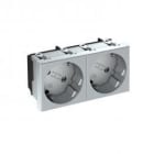 OBO BETTERMANN - Steckdose 33°, 2-fach Schutzkontakt 250V, 10/16A Polycarbonat alu lackiert