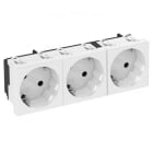 OBO BETTERMANN - Steckdose 33°, 3-fach Schutzkontakt 250V, 10/16A Polycarbonat reinweiß RAL 9010