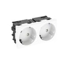OBO BETTERMANN - Steckdose 33°, 2-fach Schutzkontakt, Connect 45 250V, 10/16A Polycarbonat reinweiß RAL 9010