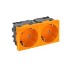 OBO BETTERMANN - Steckdose 33°, 2-fach Schutzkontakt, Connect 45 250V, 10/16A Polycarbonat reinorange RAL 2004