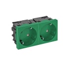 OBO BETTERMANN - Steckdose 33°, 2-fach Schutzkontakt, Connect 45 250V, 10/16A Polycarbonat minzgrün RAL 6029