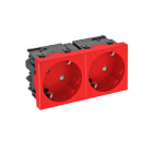 OBO BETTERMANN - Steckdose 33°, 2-fach Schutzkontakt, Connect 45 250V, 10/16A Polycarbonat signalrot RAL 3001