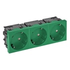 OBO BETTERMANN - Steckdose 33°, 3-fach Schutzkontakt, Connect 45 250V, 10/16A Polycarbonat minzgrün RAL 6029
