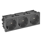 OBO BETTERMANN - Steckdose 33°, 3-fach Schutzkontakt, Connect 45 250V, 10/16A Polycarbonat schwarzgrau RAL 7021