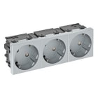OBO BETTERMANN - Steckdose 33°, 3-fach Schutzkontakt, Connect 45 250V, 10/16A Polycarbonat alu lackiert