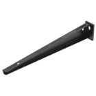 OBO BETTERMANN - Wand- und Stielausleger mit angeschweißter Kopfplatte B410mm Stahl PES135 - Polyester tiefschwarz 9005