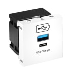 OBO BETTERMANN - USB Ladegerät mit 3.0 A Ladestrom 45x45x42 Polycarbonat reinweiß