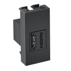 OBO BETTERMANN - Multimediaträger HDMI Buchse-Buchse 1/2 Modul 22,5x45x30 Polycarb schwarzgrau