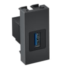 OBO BETTERMANN - Multimediaträger USB3.0A Buchse-Buchse 1/2 Modul 22,5x45x35 Polycarb schwarzgrau