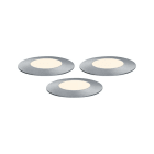 PAULMANN - Outdoor Plug & Shine Floor Mini Erg. Set IP67 3000K 3x2,5W 24V 55mm Silber