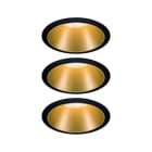 PAULMANN - EBL Set Cole Coin 3StepDim rd starr LED 3x6W 2700K 230V schwarz/gold matt/Kst