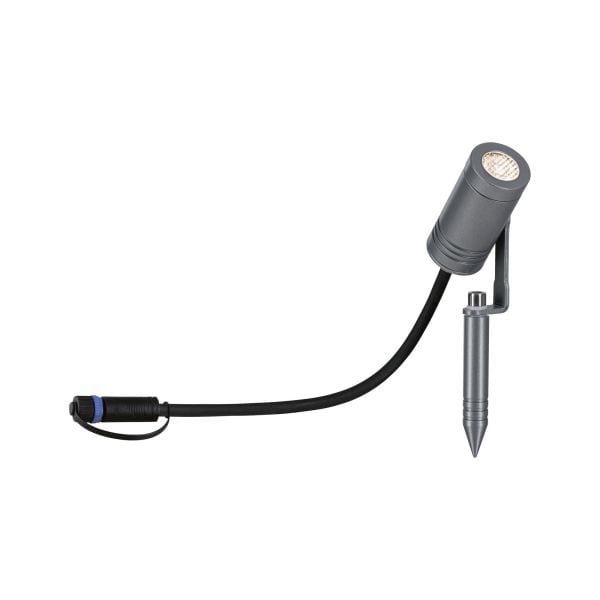 PAULMANN - Outdoor Plug & Shine Spot Radix 6W IP65 24V 3000K Aluminium Grau