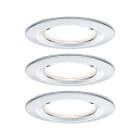 PAULMANN - EBL Set Nova rund starr LED IP44 3x6,5W 2700K 230V GU10 51mm Chrom/Alu