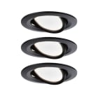 PAULMANN - EBL Set Nova Coin 3-stepdim rd schw LED 3x6W 2700K 230V schwarz matt/Alu