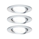 PAULMANN - EBL Set Nova rund schwenkbar LED 3x6,5W 2700K 230V GU10 51mm Alu ged/Alu