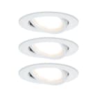 PAULMANN - EBL Set Nova Coin 3-stepdim rd schw LED 3x6W 2700K 230V weiss matt/Alu