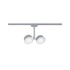 PAULMANN - URail Systems Spot Double Pellet 2x4W Chrom matt/weiss 230V Met/Kst dimmbar
