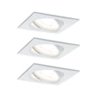 PAULMANN - EBL Set Nova Coin eckig schwenkbar LED 3x6W 2700K 230V weiss matt/Alu