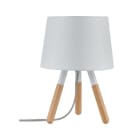 PAULMANN - Neordic Berit Tischleuchte max.1x20W E27 weiss/Holz 230V Stoff/Holz/Metall  