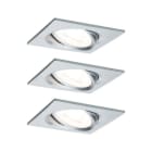 PAULMANN - EBL Set Nova eckig schwenkbar LED 3x6,5W 2700K 230V GU10 51mm Alu ged/Alu