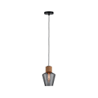 PAULMANN - Neordic Edla Pendelleuchte max1x20W E27 Rauchglas/Kork/schwarz 230V Gl/Kork/Mt