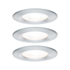 PAULMANN - EBL Set Nova rund starr LED IP44 3x6,5W 2700K 230V GU10 51mm Alu ged/Alu