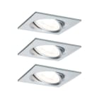 PAULMANN - EBL Set Nova eckig schw LED 3-stepdim 3x6,5W 230V GU10 51mm Alu ged/Alu