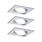 PAULMANN - EBL Set Nova Coin eckig schwenkbar LED 3x6W 2700K 230V Alu ged/Alu