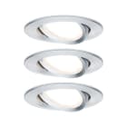 PAULMANN - EBL Set Nova Coin rund schwenkbar LED 3x6W 2700K 230V Alu gedreht/Alu