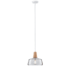PAULMANN - Neordic Yva Pendelleuchte max1x20W E27 Klar/Holz 230V Glas/Holz