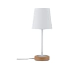 PAULMANN - Neordic Stellan Tischleuchte max.1x20W E27 weiss/Holz 230V Stoff/Metall/Holz