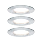 PAULMANN - EBL Set Nova Coin 3-stepdim rd starr LED 3x6W 2700K 230V Alu ged/Alu