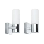 PAULMANN - WallCeiling Gemini WL IP44 max.20W E14 2er Pack Chrom/Satin 230V Metall/Glas