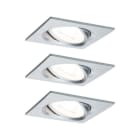 PAULMANN - EBL Set Nova Coin 3-stepdim eck schw LED 3x6W 2700K 230V Alu ged/Alu