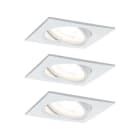 PAULMANN - EBL Set Nova eckig schwenkbar LED 3x6,5W 2700K 230V GU10 51mm weiss matt/Alu