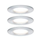 PAULMANN - EBL Set Nova Coin rund starr LED 3x6W 2700K 230V Alu ged/Alu